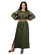 Льняна сукня-вишиванка кольору хакі “Соломія” | 6812949 | фото 5