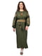 Льняна сукня-вишиванка кольору хакі “Соломія” | 6812949 | фото 6