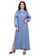 Льняна блакитна сукня-вишиванка “Соломія” | 6812950 | фото 2