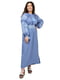 Льняна блакитна сукня-вишиванка “Соломія” | 6812950 | фото 3