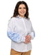 Котонова біла сорочка з блакитною вишивкою | 6812957 | фото 2
