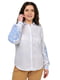 Котонова біла сорочка з блакитною вишивкою | 6812957 | фото 3