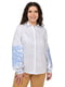 Котонова біла сорочка з блакитною вишивкою | 6812957 | фото 4