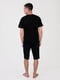 Піжама чорна з принтом: футболка та шорти | 6813369 | фото 2