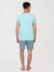 Піжама блакитна: футболка та шорти | 6813372 | фото 2