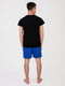Піжама: чорна футболка та сині шорти | 6813373 | фото 2