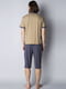 Піжама оливково-сіра: футболка та шорти | 6813386 | фото 2
