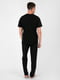 Піжама чорна з принтом: футболка та штани | 6813388 | фото 2