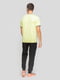Піжама: лимонного кольору з принтом та штани | 6813389 | фото 2