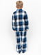 Піжама синя в клітинку: сорочка та штани | 6813399 | фото 3
