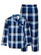 Піжама синя в клітинку: сорочка та штани | 6813400 | фото 2