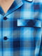 Піжама яскраво-синя у клітинку: рубашка та штани | 6813414 | фото 3