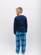 Піжама синя: однотонний лонгслів та штани в клітинку | 6813420 | фото 2
