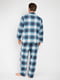 Піжама синя у клітинку: сорочка та штани | 6813438 | фото 2