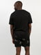 Піжама чорна: однотонна футболка та шорти з принтом акули | 6813448 | фото 2