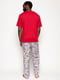 Піжама червона із принтом Лондона: футболка та штани | 6813475 | фото 2