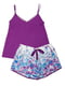 Піжама фіолетова з принтом: майка та шорти | 6815408 | фото 3