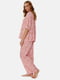 Піжама рожева в принт: сорочка та штани | 6815459 | фото 2