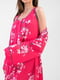 Рожевий халат з квітковим принтом | 6815461 | фото 4