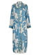 Блакитний елегантний халат з квітковим принтом | 6815499 | фото 2