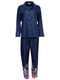 Піжама синя з квітковим принтом: сорочка та штани | 6815517 | фото 3