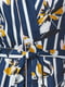 Синій халат з квітковим принтом та поясом | 6815539 | фото 4