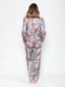 Піжама сіра з квітковим принтом: сорочка та штани | 6815557 | фото 2