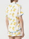 Піжама молочного кольору із лимонним принтом: сорочка та шорти | 6815594 | фото 2