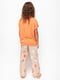 Піжама помаранчева з принтом метелика: футболка та штани | 6815615 | фото 2