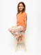 Піжама помаранчева з принтом метелика: футболка та штани | 6815615 | фото 3