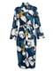 Довгий синій халат з принтом і поясом | 6815634 | фото 2