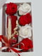 Подарунковий набір: свічка ручної роботи та 5 мильних троянд | 6816941 | фото 2