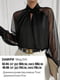 Чорна шовкова блуза з прозорими рукавами | 6816288 | фото 4