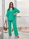 Зелений лляний костюм: сорочка і штани | 6816389 | фото 4