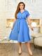 Блакитна сукня А-силуету з розкльошеною спідницею | 6816417
