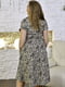 Чорно-бежева сукня А-силуету з принтом і складками на спідниці | 6816419 | фото 3