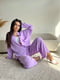 Фіолетовий костюм-двійка: сорочка та розкльошені штани | 6816485 | фото 3