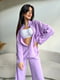 Фіолетовий костюм-двійка: сорочка та розкльошені штани | 6816485 | фото 5