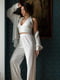 Білий піжамний костюм-трійка «Dominica»: топ, штани та сорочка | 6816500 | фото 4