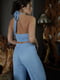 Блакитний піжамний костюм-трійка «Dominica»: топ, штани та сорочка | 6816501 | фото 6