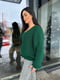 Зелений вовняний пуловер з ефектним вирізом | 6816513 | фото 2