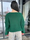 Зелений вовняний пуловер з ефектним вирізом | 6816513 | фото 3