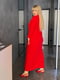 Червона максі-сукня з фігурним вирізом на декольте | 6816542 | фото 2
