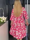 Рожева сукня А-силуету з принтом і розкльошеною спідницею | 6816566 | фото 2