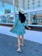 Сукня А-силуету м’ятного кольору з оборкою | 6816568 | фото 4