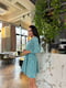 Сукня А-силуету бірюзового кольору з квітковим принтом та розкльошеною спідницею | 6816569 | фото 8