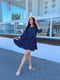 Темно-синя сукня А-силуету з оборкою | 6816571 | фото 2