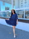 Темно-синя сукня А-силуету з оборкою | 6816571 | фото 3