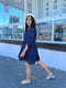 Темно-синя сукня А-силуету з оборкою | 6816571 | фото 5