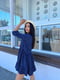 Темно-синя сукня А-силуету з оборкою | 6816571 | фото 6